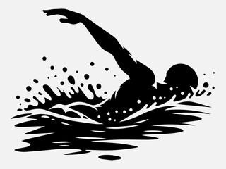 Swiming Silhouette Vector Illustration