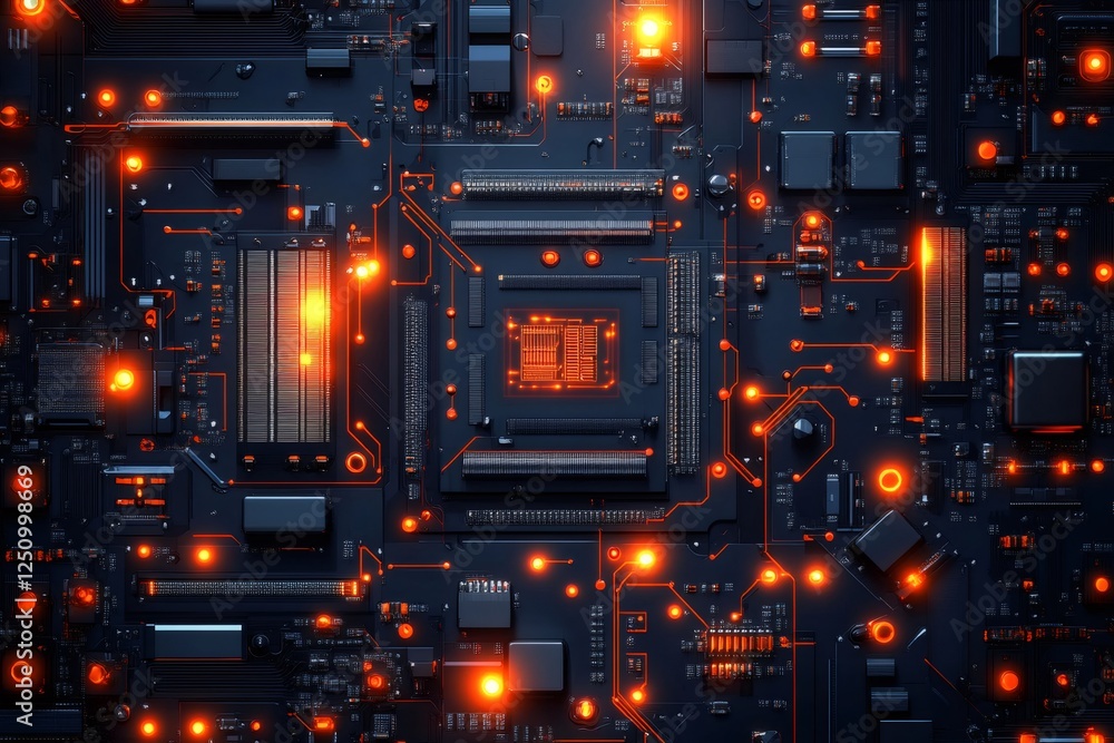 Aufkleber glowing circuit board showcasing advanced technology