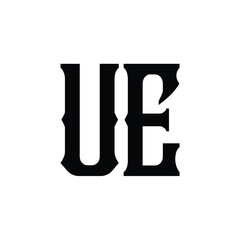 UE monogram logo design letter text name symbol monochrome logotype alphabet character simple logo