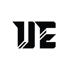 UE monogram logo design letter text name symbol monochrome logotype alphabet character simple logo