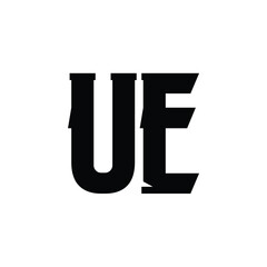 UE monogram logo design letter text name symbol monochrome logotype alphabet character simple logo