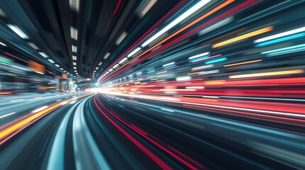 A high-resolution stock photo of an abstract AI background ideal for commercial use showcasing dynamic motion blurred lines and action poses in professional quality, Created using Generative Ai