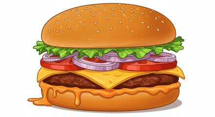 Juicy Cheeseburger  generative AI