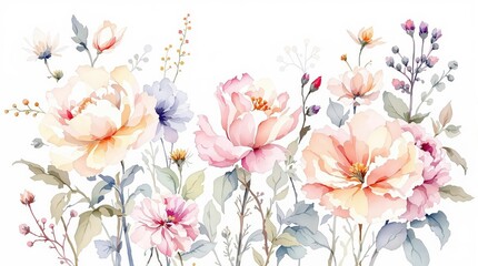 Beautiful watercolor flowers