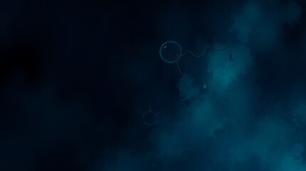 Abstract AI background, eerie and creepy atmosphere, dark tones, unsettling details in cool blues, greens, and purples, abstract style, Created using Generative Ai