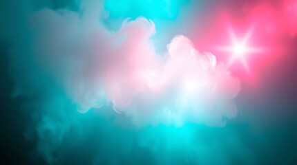 A dynamic volumetric light painting in rich deep teal, ethereal aura with soft glowing pastel layers, luxurious vibrant ambiance, light beams through dust and fog, Created using Generative Ai