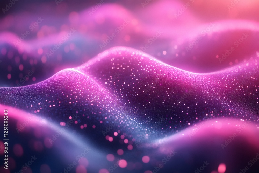 Aufkleber pink and purple particles flowing, creating abstract waves of light