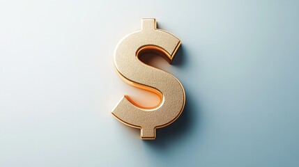 3D USA Dollar Icon isolated plain background