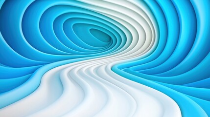 Abstract Blue and White Swirling Waves Background Design Modern 3D Rendered Illustration