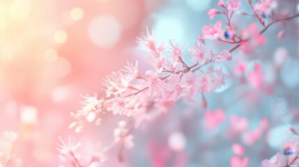 Delicate Pink Cherry Blossoms in Soft Sunlight