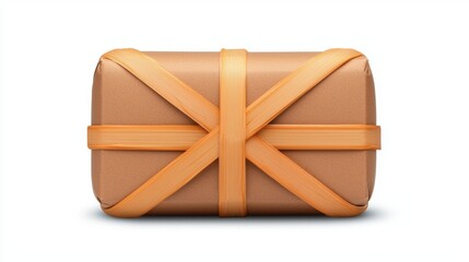 Eco Friendly Package Tied with Natural Raffia Ribbon Brown Kraft Paper Gift Box