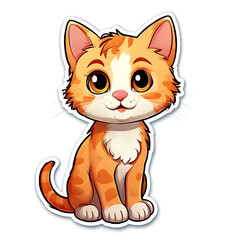 Obraz premium Refined Cat Silhouette – Minimalist Matte Decal with a Harmonious Blend of Color– Transparent Sticker with Expressive Details