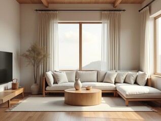 Elegant Japandi Living Room