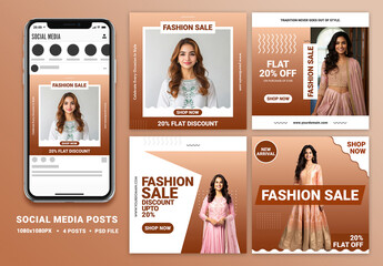Fashion Sale, Editable Social Media Set for Product Sale, or Ads.