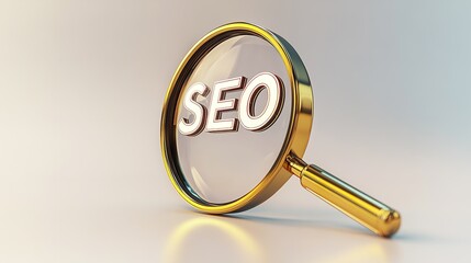 SEO word in magnifying glass