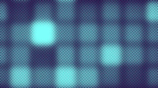 Nostalgic 90s style loop Checkered Halftone Pattern dark Blue Abstract Background. Chequered Square Particles Subtle Texture Pop Art Design. Half Tone Contrast Graphic Minimalist Art Wide animation
