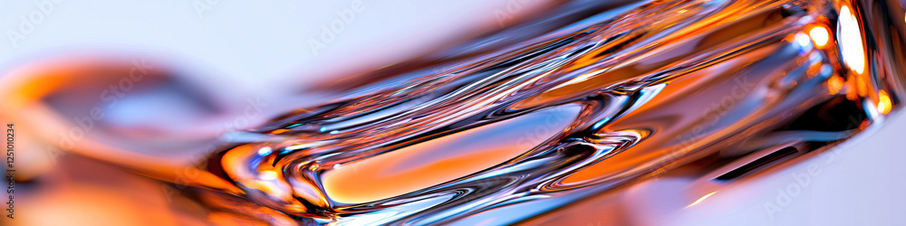 Poster abstract image of translucent orange object with reflective surfaces