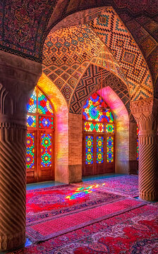 Pink Mosque Nasir al-Mulk Mosque Shiraz  Iran  Stunning Stained Glass
