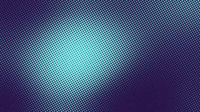 Nostalgic 90s style loop Checkered Halftone Pattern dark Blue Abstract Background. Chequered Square Particles Subtle Texture Pop Art Design. Half Tone Contrast Graphic Minimalist Art Wide animation