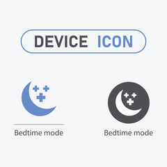 Bedtime mode device  icon symbol pictogram.