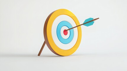 a red and yellow target with a arrow