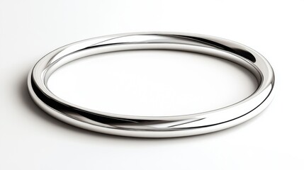 Fototapeta premium Elegant and Polished Silver Ring with Smooth Surface Ideal for Elegant Jewelry Collections and Designs