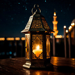 Glowing lanterns traditional Ramadan celebration