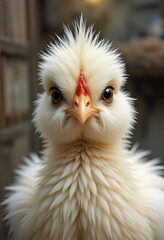 beautiful yellow cute  chick against grey  background.  Digital art. Ai generated