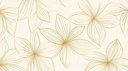 15.A contemporary vector floral pattern, where linear petals are arranged in a symmetrical geometric fashion. The design uses sharp, clear lines to form simple yet elegant flowers in a seamless