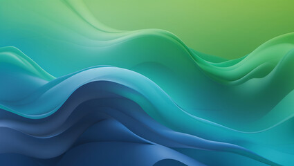 Fototapeta premium Flowing Green and Blue Waves