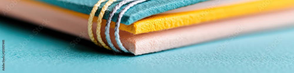 Poster stacked fabric pads with cord binding