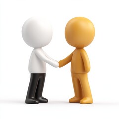 A 3D render of a making friend icon on a white background, symbolizing connection and companionship