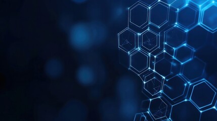 Abstract Hexagon Network: Digital Connection and Technology