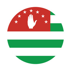 Flag of Abkhazia. Abkhazia circle flag logo icon digital vector illustration