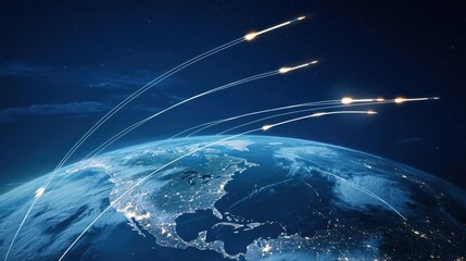 Global Network of Shooting Stars Over Night Earth