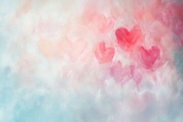 Pastel Pink and Blue Hearts Abstract Background Texture