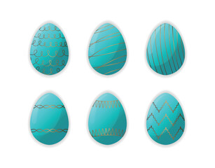 Elegant Turquoise Easter Egg Set