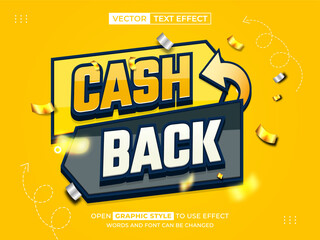 cash back editable text, font effect, 3d text for title