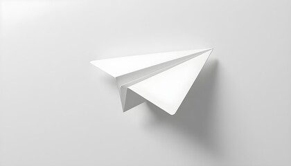 White Paper Airplane on a White Background