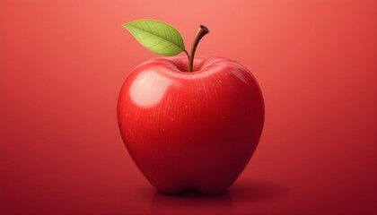 Red Apple on a Red Background