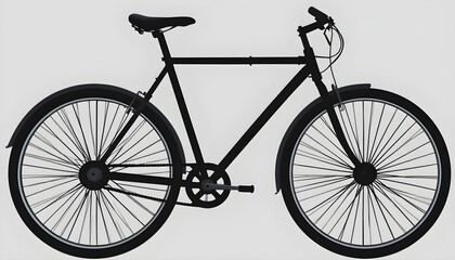 Black Bicycle on a White Background
