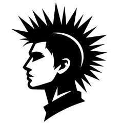 Punk portrait silhouette