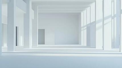 Obraz premium Empty White Modern Architectural Space