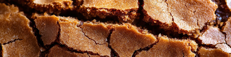 Fototapeta premium Close-up Photograph of Cracked Brown Baked Good Fragments