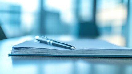 Pen and Notebook on a Desk