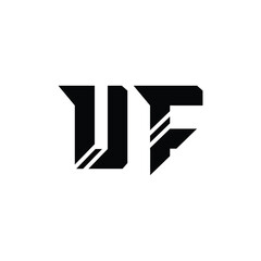 UF monogram logo design letter text name symbol monochrome logotype alphabet character simple logo