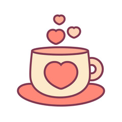 Heart cup hand drawn illustartion