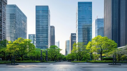Modern Cityscape With Green Park