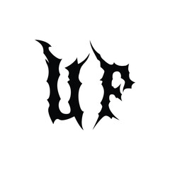 UF monogram logo design letter text name symbol monochrome logotype alphabet character simple logo