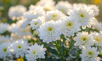 Obraz premium White flowers with delicate petals in soft natural light